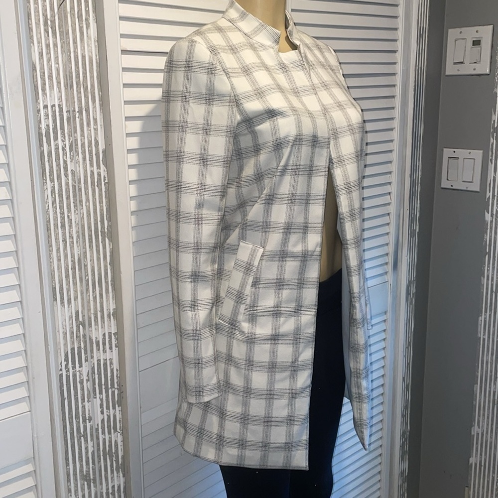 Carolina Belle Montreal Women's Plaid Open Front
Blazer Black White Size XS - Picture 3 of 6